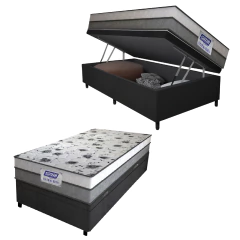 Cama Box Baú Solteiro Colchão Espuma D33 Fort 88x188x62cm Gazin — foto 1
