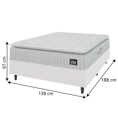 Cama Box Colchão Casal Espuma D45 Lazio Pillow Top 138x188x67cm Hellen — foto 3
