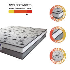 Colchão Casal Espuma D33 Fort 138x188x21cm Cinza/Branco Gazin - Suporta até 150kg por Pessoa — foto 3