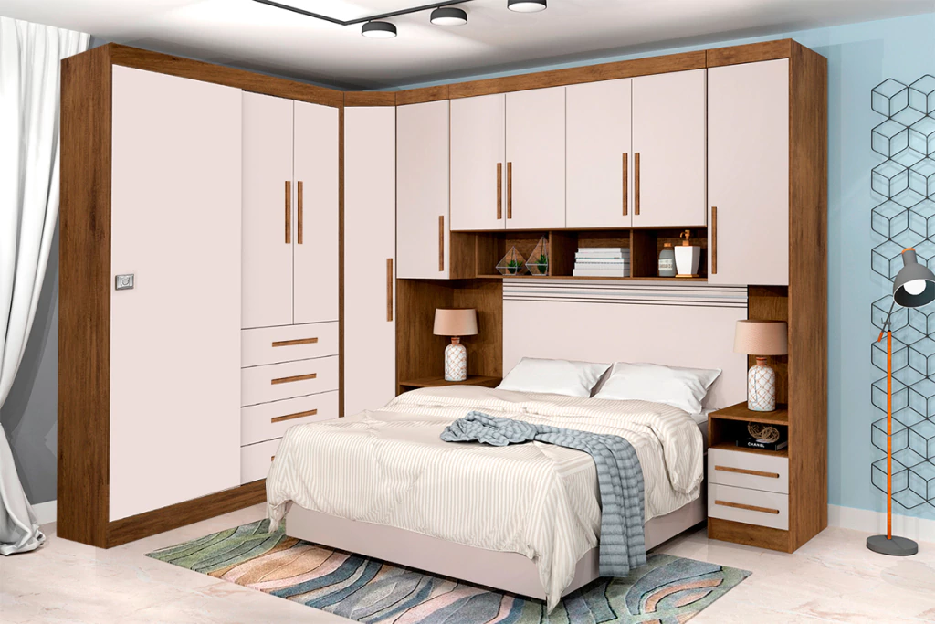 Dormitório Completo Georgia J&A Para Cama Box 1,38M Casal