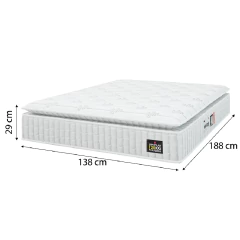 Cama Box Colchão Casal Espuma D33 Vangogh Pillow Top 138x188x67cm Hellen — foto 4