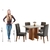 Conjunto de Mesa Sala de Jantar Tampo com Vidro Mond 1,20m 4 Cadeiras Bele Veludo Viero - comprar online