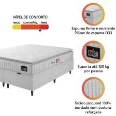 Cama Box Baú Casal Queen Colchão Espuma D33 Pillow Top Van Gogh 158x198x65cm Hellen — foto 6