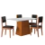 Conjunto Sala de Jantar Mesa 1,36m 4 Cadeiras Trento Madeirado/Mascavo Dobuê - comprar online