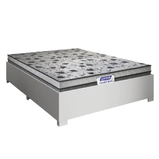 Cama Box Casal Desmontável com Colchão Espuma D33 Fort 138x188x56cm Cinza/ Branco Gazin -Suporta 120 kg por Pessoa
