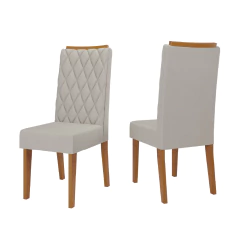 Conjunto com 2 Cadeiras Estofadas Veludo Sala de Jantar Bele Viero — foto 1