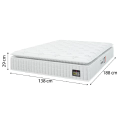 Cama Box Baú Colchão Casal Espuma D33 Vangogh Pillow Top 138x188x70cm Branco Linho Hellen - Suporta — foto 5