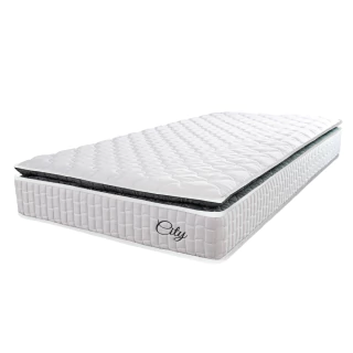 Colchão Solteiro Molas Ensacadas City Pillow Top 88x188x23cm Branco / Preto Hellen - Suporta até 110