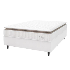 Cama Box Colchão Casal Molas Ensacadas City Pillow Top 138x188x61cm Hellen — foto 1
