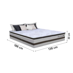 Cama Box Casal 1,38m Colchão Molas Ensacadas 30cm Love Story 138x188x68cm — foto 4