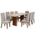 Conjunto de Mesa Sala de Jantar Tampo com Vidro Mond 2m 8 Cadeiras Bele Veludo Viero