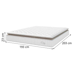 Cama Box Colchão Casal King Molas Ensacadas City Pillow Top 193x203x61cm Linho Hellen — foto 4