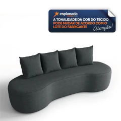 Sofá Orgânico Curvo 2,10m 3 Lugares com Almofadas Ibiza Bexs — foto 6