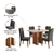 Conjunto de Mesa Sala de Jantar Tampo com Vidro Mond 1,20m 4 Cadeiras Bele Veludo Viero