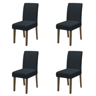 Conjunto Com 4 Cadeiras Estofada Sala de Jantar Trieste Siena Cedro / Chumbo Dobuê