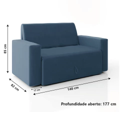 Sofá Cama 2 Lugares Pratik 5000 Mamflex Suede — foto 4