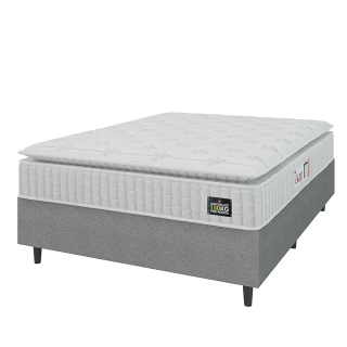 Cama Box Colchão Casal Espuma D45 Lazio Pillow Top 138x188x67cm Hellen