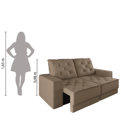 Sofá Retrátil e Reclinável 3 Lugares 1,80m Verona Suede Mamflex — foto 5