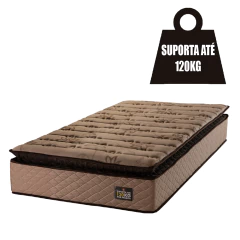 Cama Box Solteiro Colchão Espuma D33 Pillow Top Van Gogh 88x188x67cm Marrom Hellen — foto 6