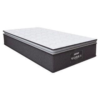 Colchão Solteiro Molas Ensacadas Pillow Top Maximus 88x188x28cm Cinza/Branco Gazin - Suporta até 120