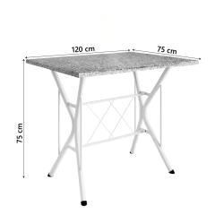 Conjunto de Mesa Sala De Jantar Leia 1,20m Com 4 Cadeiras Granito Tubular Artefamol — foto 4