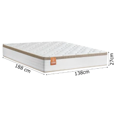 Cama Box Casal Desmontável Com Colchão Molas Ensacadas Real 138x188x58cm Bege / Branco CBP - Suporta — foto 4