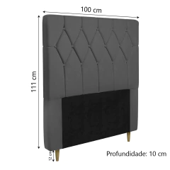 Cabeceira Estofada Para Cama Box Solteiro Miami de 0,88m Rosa Nude Suede Dobuê — foto 3