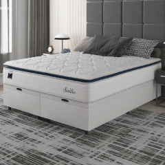 Cama Box Baú Casal King Colchão Molas Ensacadas Com Pillow Sevilha 193x203x74cm Hellen — foto 2