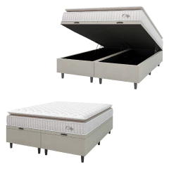 Cama Box Colchão Baú Casal King Molas Ensacadas City Pillow Top 193x203x64cm Hellen — foto 1