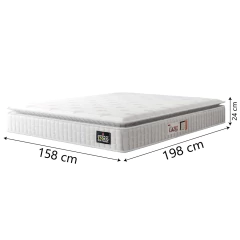 Cama Box Baú Casal Queen Colchão Espuma D45 Lazio Pillow Top 158x198x65cm Hellen — foto 5