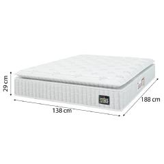 Cama Box Baú Colchão Casal Espuma D45 Lazio Pillow Top 138x188x70cm Linho Branco Hellen — foto 5