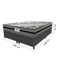 Cama Box Baú Casal Queen Colchão Gazin Com Molas Ensacadas Rubi 158x198x73cm Suede — foto 4