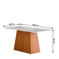 Conjunto Sala de Jantar Mesa 1,60m Trento 6 Cadeiras Santiago Dobuê — foto 9