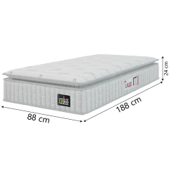 Cama Box Baú Solteiro Colchão Espuma D45 Lazio Pillow Top 88x188x65cm Hellen — foto 5