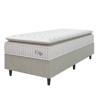 Cama Box Colchão Solteiro Molas Ensacadas City Pillow Top 88x188x61cm Hellen