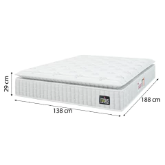 Cama Box Colchão Casal Espuma D45 Lazio Pillow Top 138x188x67cm Hellen — foto 4