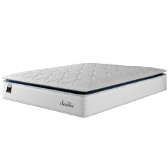 Colchão Casal King Molas Ensacadas Com Pillow Sevilha 193x203x33cm Branco/Cinza Hellen — foto 1