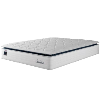 Colchão Casal King Molas Ensacadas Com Pillow Sevilha 193x203x33cm Branco/Cinza Hellen