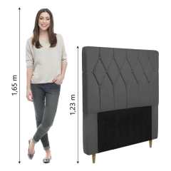 Cabeceira Estofada Para Cama Box Solteiro Miami de 0,88m Rosa Nude Suede Dobuê — foto 5