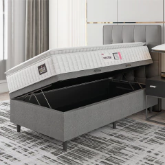 Cama Box Baú Colchão Solteiro Espuma D33 Vangogh Pillow Top 88x188x70cm Hellen - Suporta até 120kg por Pessoa — foto 3