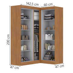 Quarto Modulado de Canto Madrid com 5 Portas Maxel — foto 3