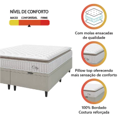 Cama Box Colchão Baú Casal King Molas Ensacadas City Pillow Top 193x203x64cm Hellen — foto 6