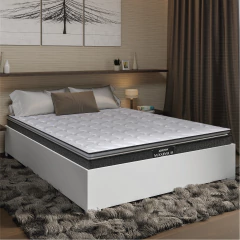 Cama Box Casal Desmontável com Colchão Molas Ensacadas Pillow Maximus 138x188cm Cinza/Branco — foto 2