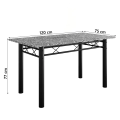 Conjunto De Mesa Sala de Jantar Com 4 Cadeiras Leia Tubular Granito 1,20m Artefamol — foto 9