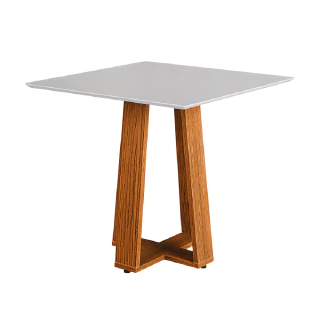 Mesa para Sala de Jantar Athenas Quadrada Madeirado/Off White Dobuê