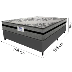 Cama Box Casal Queen Colchão Gazin Com Molas Ensacadas Rubi 158x198x70cm Suede — foto 3