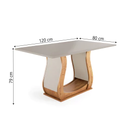 Mesa para Sala de Jantar 1,20m Veneto Viero — foto 2