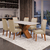 Conjunto de Mesa Sala de Jantar Tampo com Vidro 1,60m 6 Cadeiras Grécia Dobuê - comprar online
