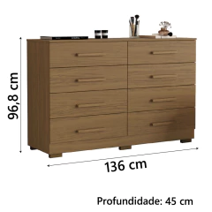 Cômoda 8 Gavetas Évora Aramóveis — foto 9