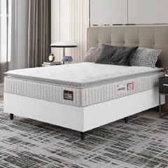 Cama Box Casal Colchão Espuma D33 Pillow Top Van Gogh 138x188x62cm Branco Hellen — foto 2